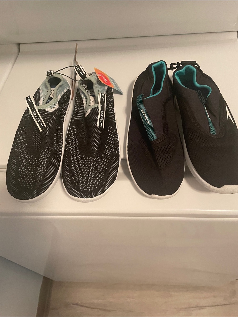 Speedo Black Water Shoes with Teal Accents